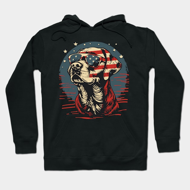 Patriotic Labrador Retriever, USA, funny American flag fashion for men women kids Hoodie by The Realm Within